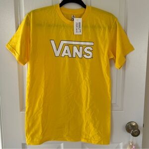 NWT Vans Skate Logo Classic Short Sleeve Cotton Tee Yellow Men’s Size S